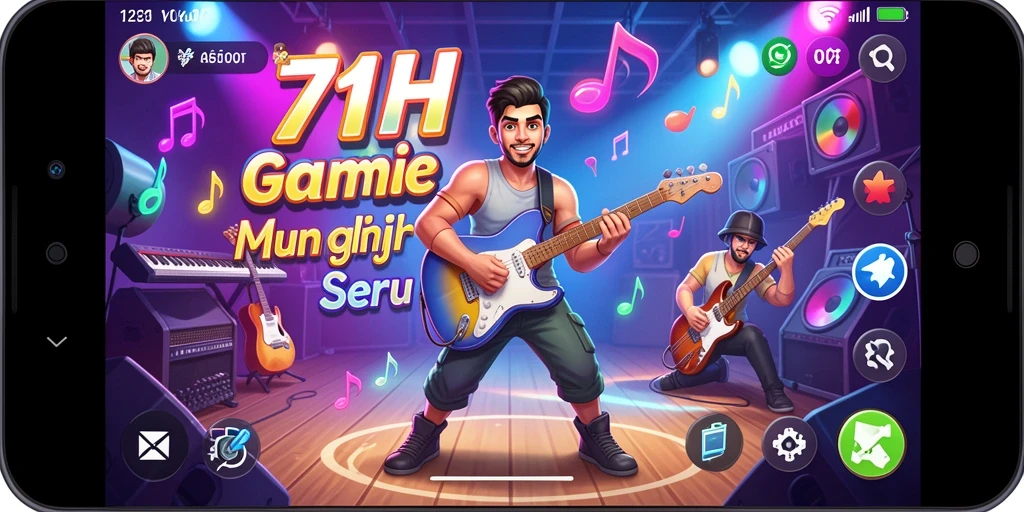 Screenshot gameplay 71H menampilkan permainan musik yang seru dan interaktif.