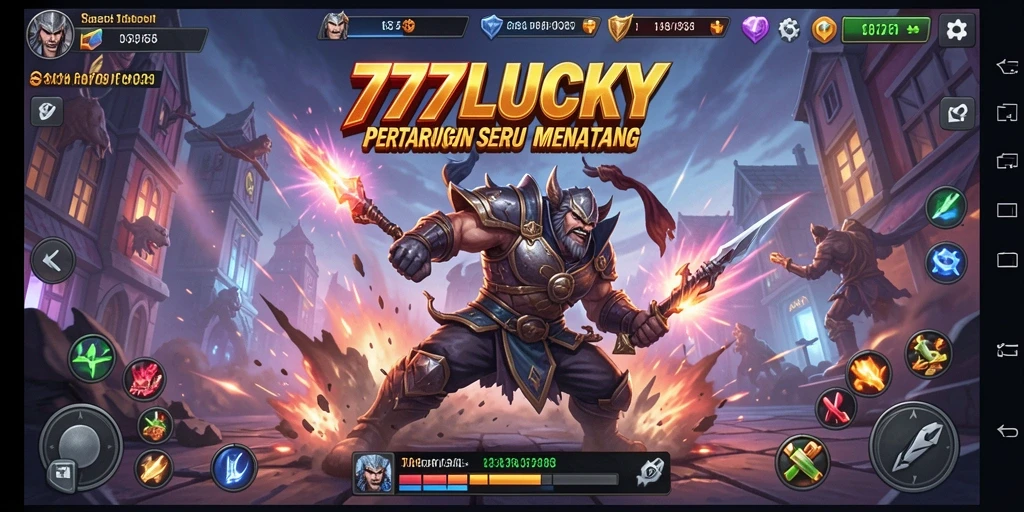 Tampilan aksi seru saat bertarung dalam 777LUCKY.