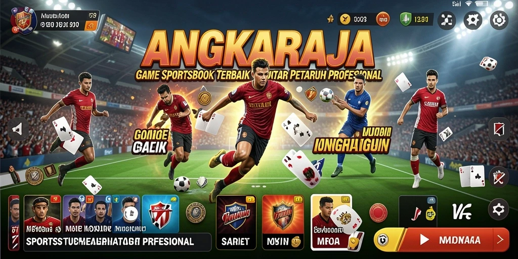 Screenshot gameplay <strong>ANGKARAJA</strong>, menampilkan fitur taruhan olahraga.