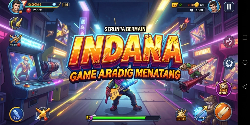 Tampilan gameplay seru INDAAA saat pemain beraksi dalam level Arcade.