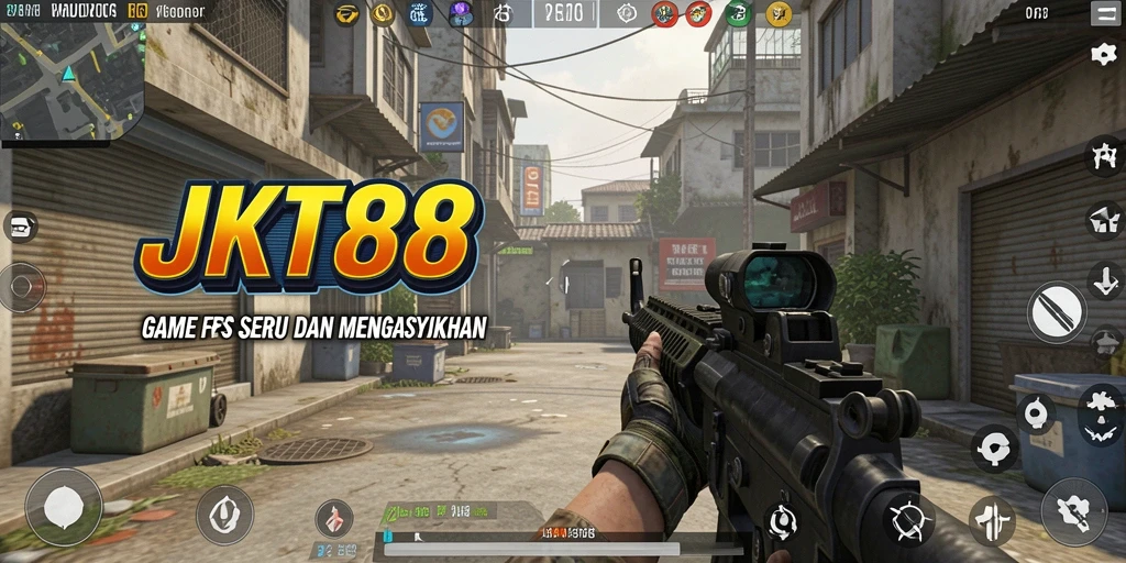 Tampilan gameplay JKT88 dengan aksi tembak-menembak yang intens.