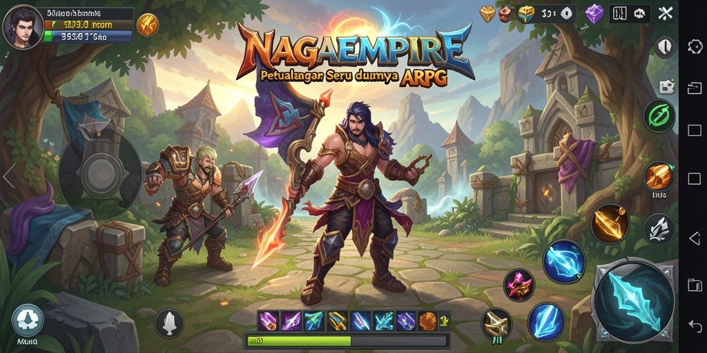 Tampilan menarik dari gameplay NAGAEMPIRE yang penuh aksi ARPG.