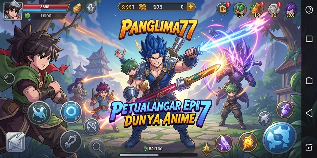 Tampilan gameplay Anime yang menakjubkan dalam PANGLIMA77.
