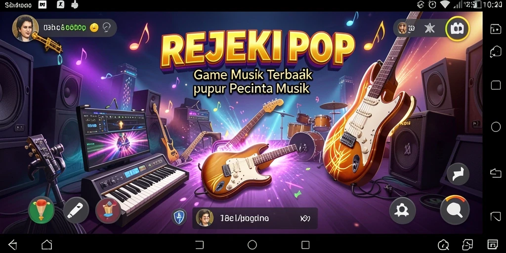 Screenshot menarik dari gameplay REJEKIPOP yang menggambarkan keseruan bermain musik.
