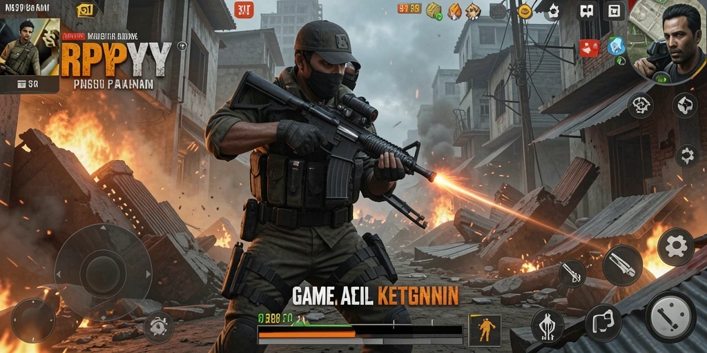 Tampilan gameplay aksion yang mendebarkan dari RPYYY.