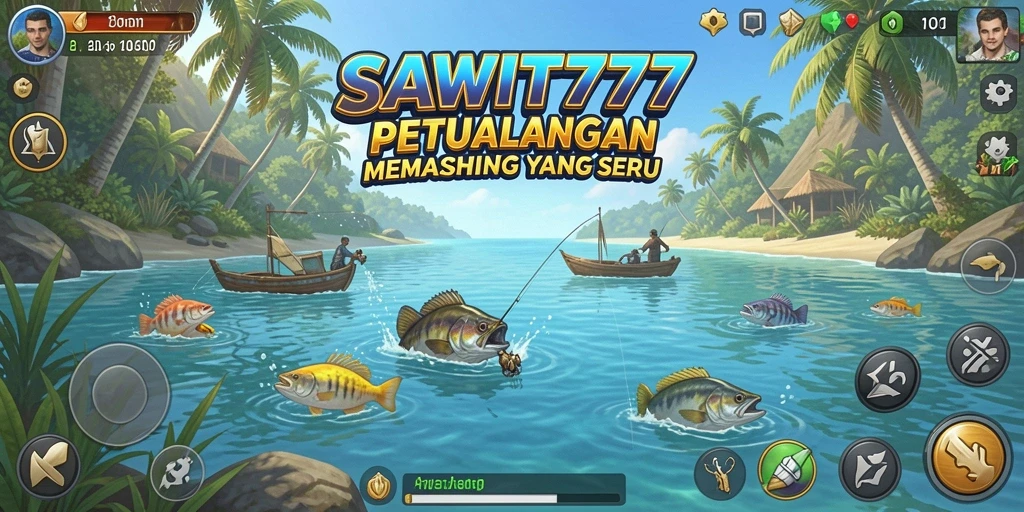 Screenshot gameplay SAWIT777 menampilkan aksi memancing yang mendebarkan.