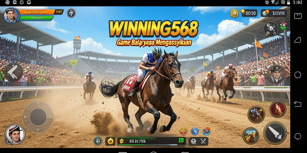 Tampilan menarik dari gameplay balap yang mendebarkan di WINNING568.